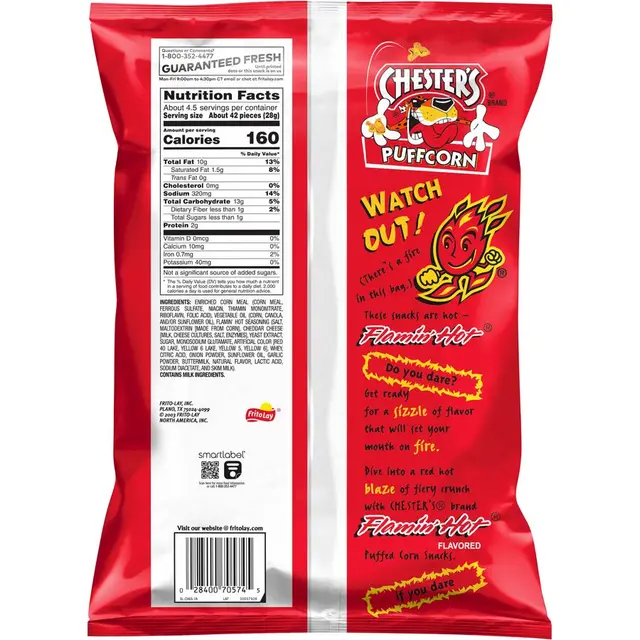 Chester's® Puffcorn Flamin' Hot® Flavored Corn Snacks