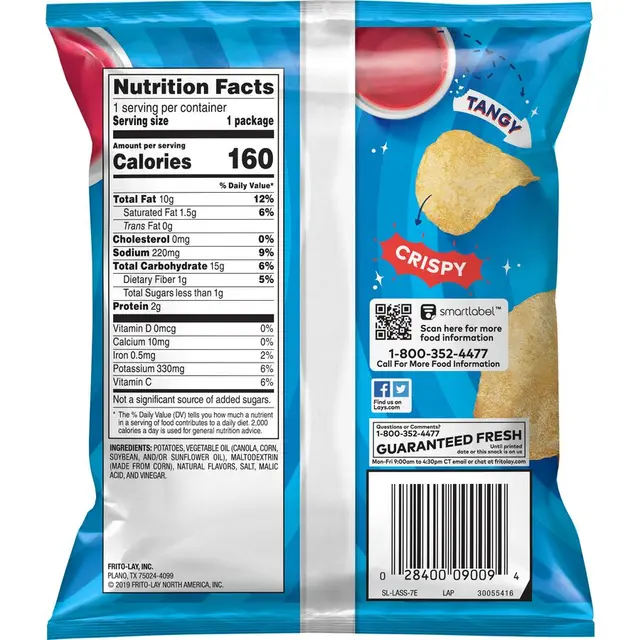 Lay's® Salt & Vinegar Flavored Potato Chips
