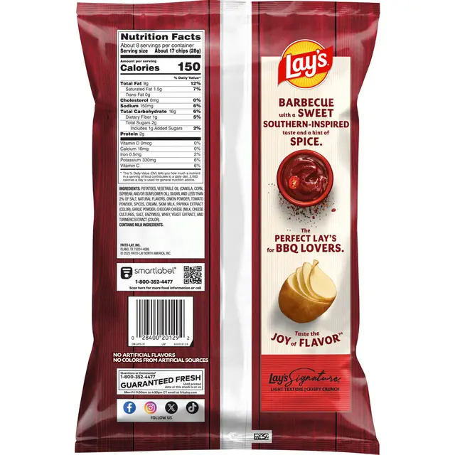 Lay's® Sweet Southern Heat Barbecue Flavored Potato Chips