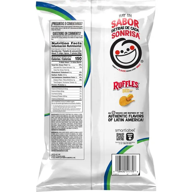 Ruffles® Queso Cheese Flavored Potato Chips