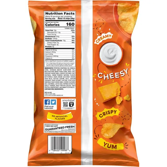 Lay's® Cheddar & Sour Cream Flavored Potato Chips
