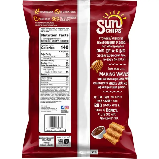SunChips® Honey BBQ Flavored Whole Grain Snacks