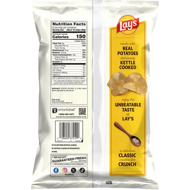 Lay's® Kettle Cooked Original Potato Chips