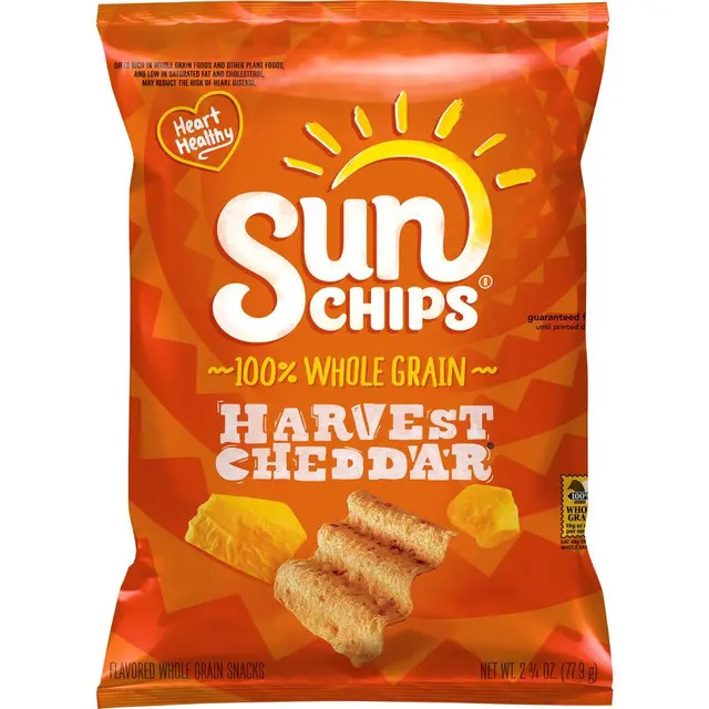 SunChips Whole Grain Snacks Harvest Cheddar Flavored 7 Oz