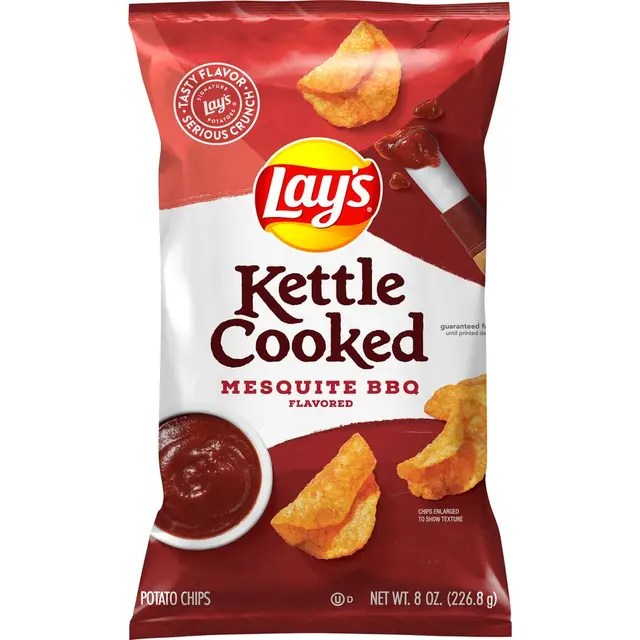 Lay's® Kettle Cooked Potato Chips Mesquite Bbq Flavored 8 Oz