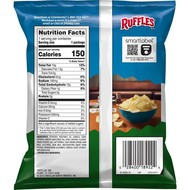 Ruffles® Sour Cream & Onion Flavored Potato Chips