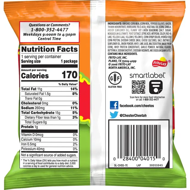 Cheetos® Crunchy Flamin' Hot® Limon Cheese Flavored Snacks